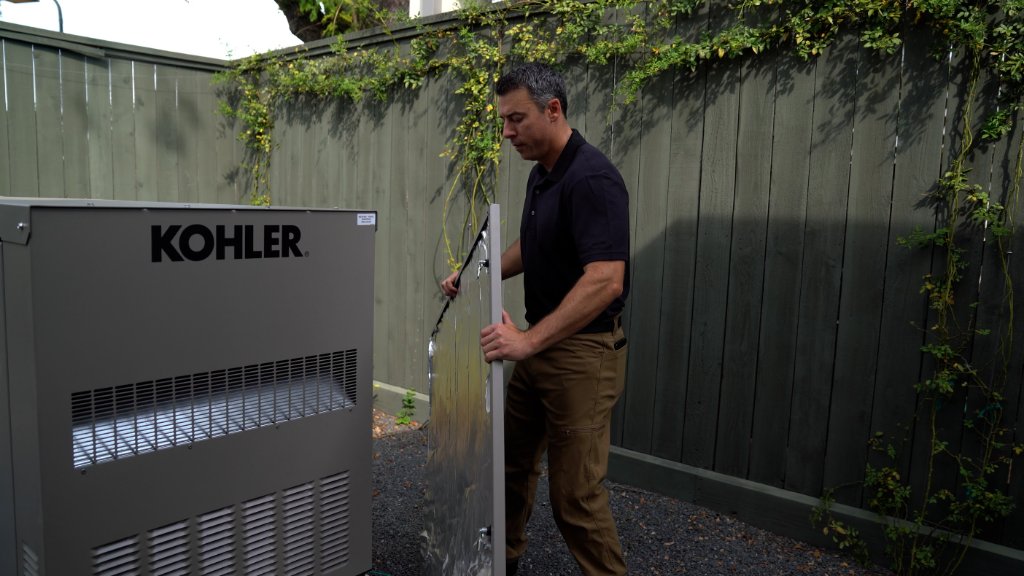 Routine maintenance on a Kohler standby unit — Never Dark Carolinas