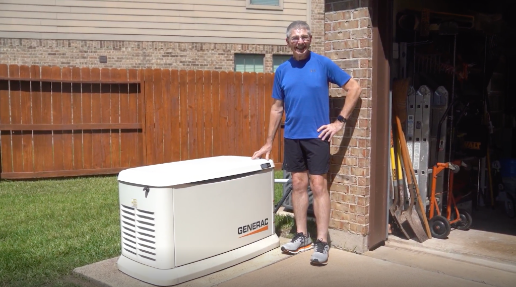Homeowner with Generac standby - Never Dark standby generator installation in Greenville, SC