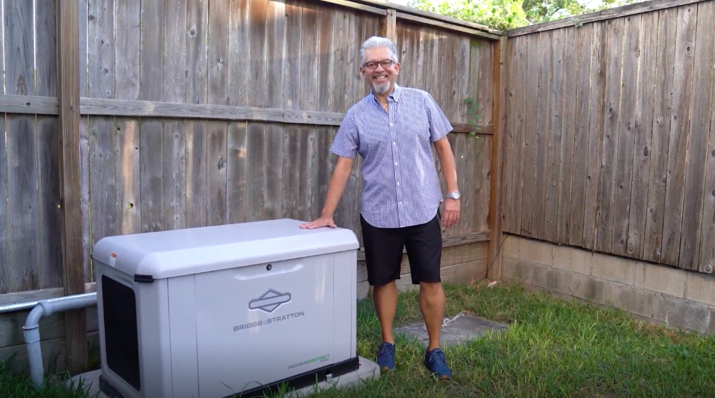 Customer with Briggs & Stratton generator - Never Dark standby generator installation in Campobello, SC