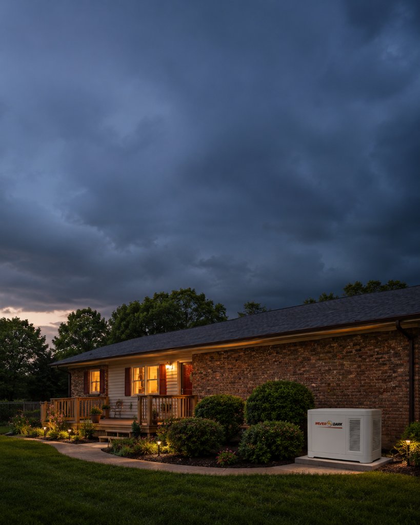 Standby generator installation beside a South Carolina home - Never Dark Carolinas