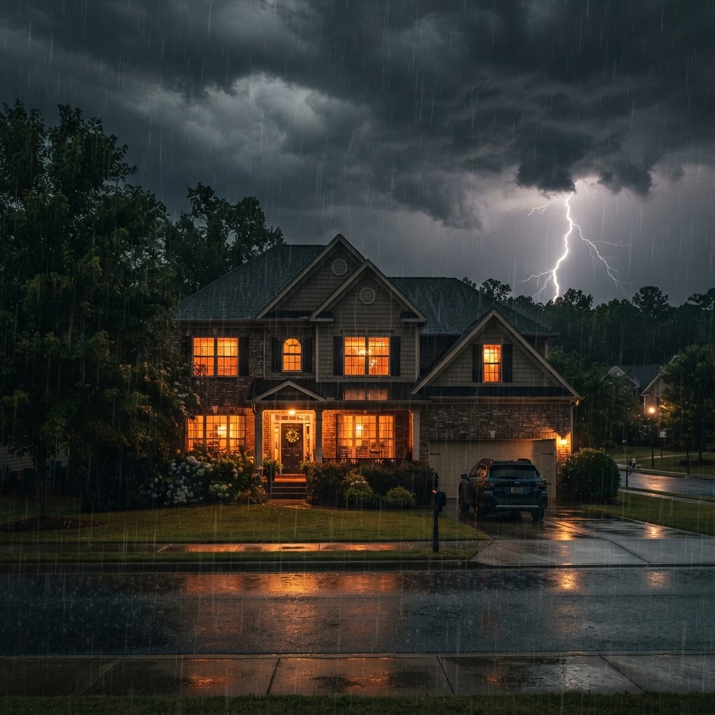 Severe storm damage in Greenville, SC - Never Dark Carolinas standby generator installation