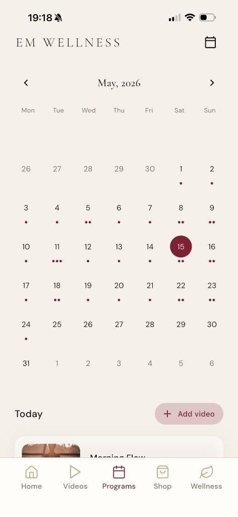 Personalized programs calendar