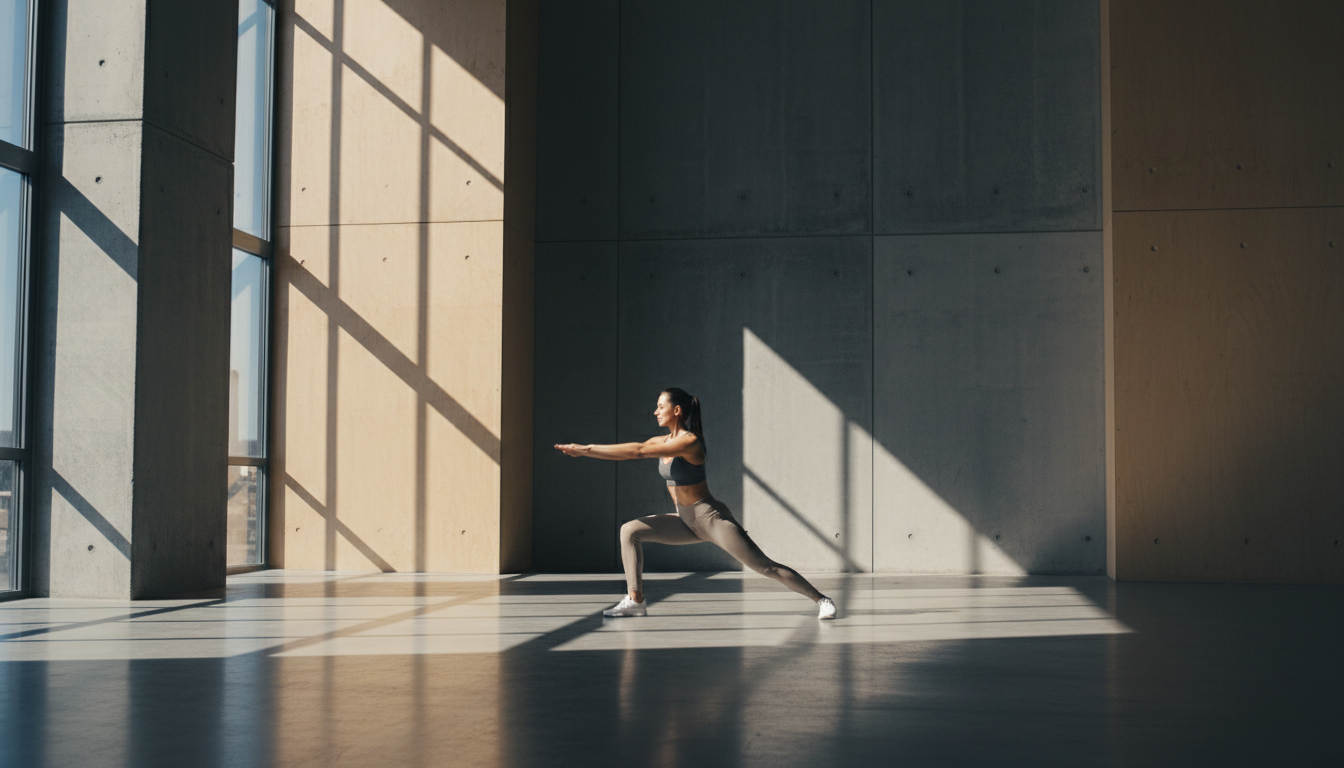 Athlete training in minimalist studio