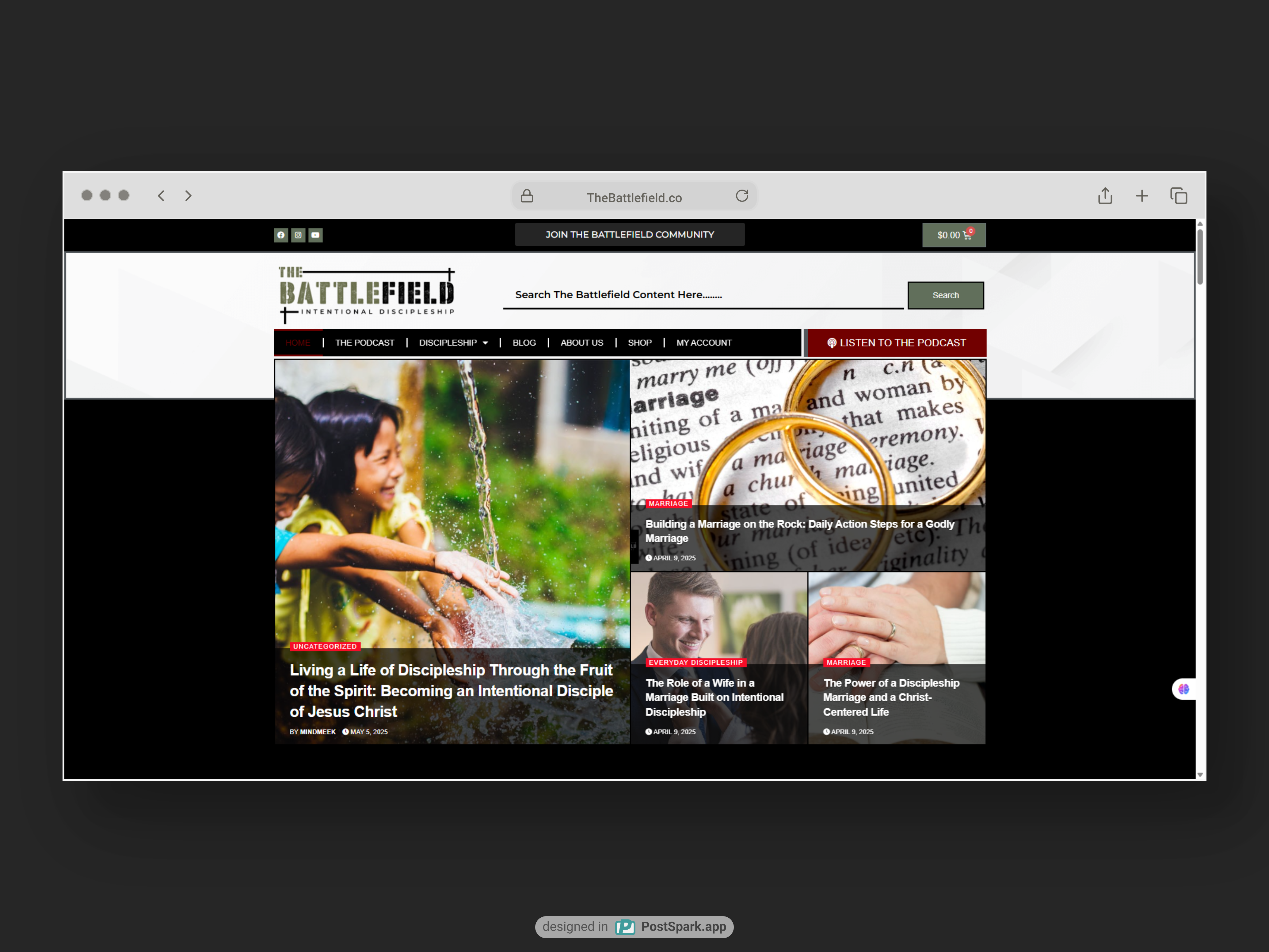 The Battlefield website