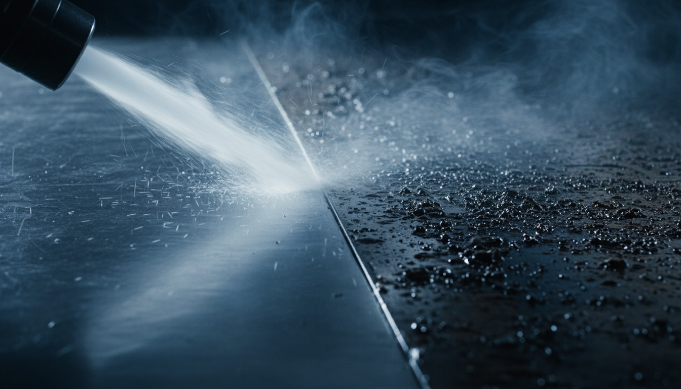 Dry ice blasting in action