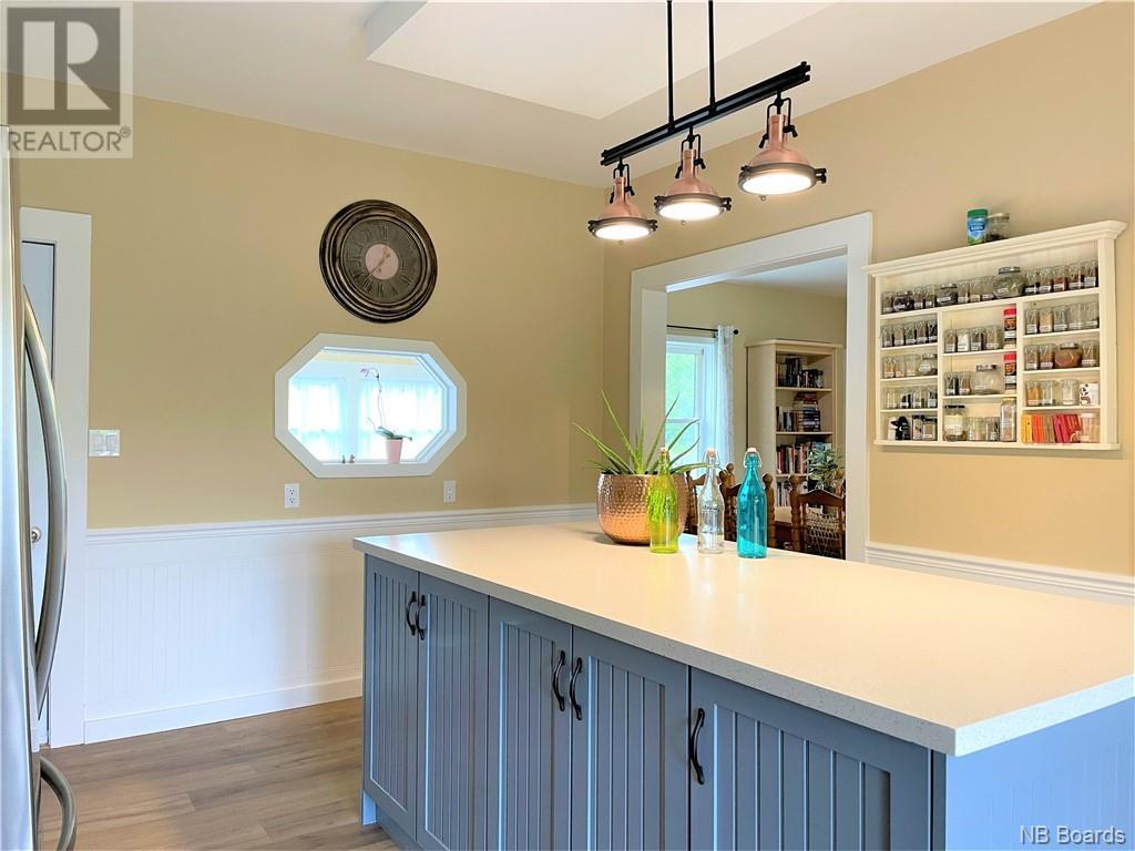 Kitchen island with painted cabinetry