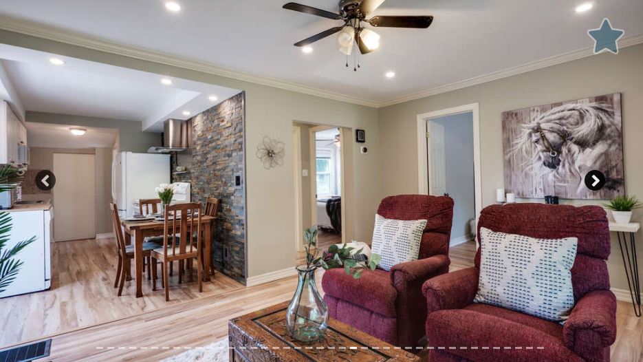 Basement home office with painted drywall
