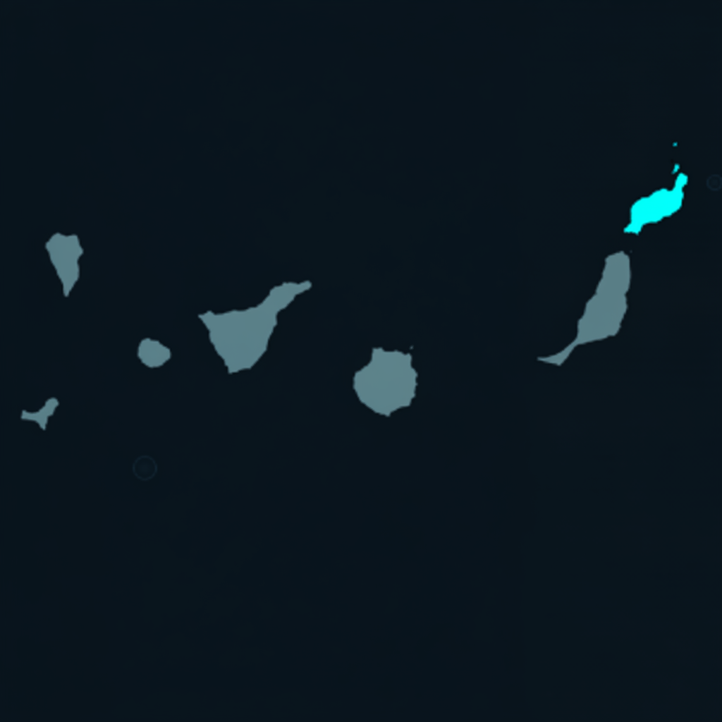 Mapa de Canarias — Lanzarote destacada