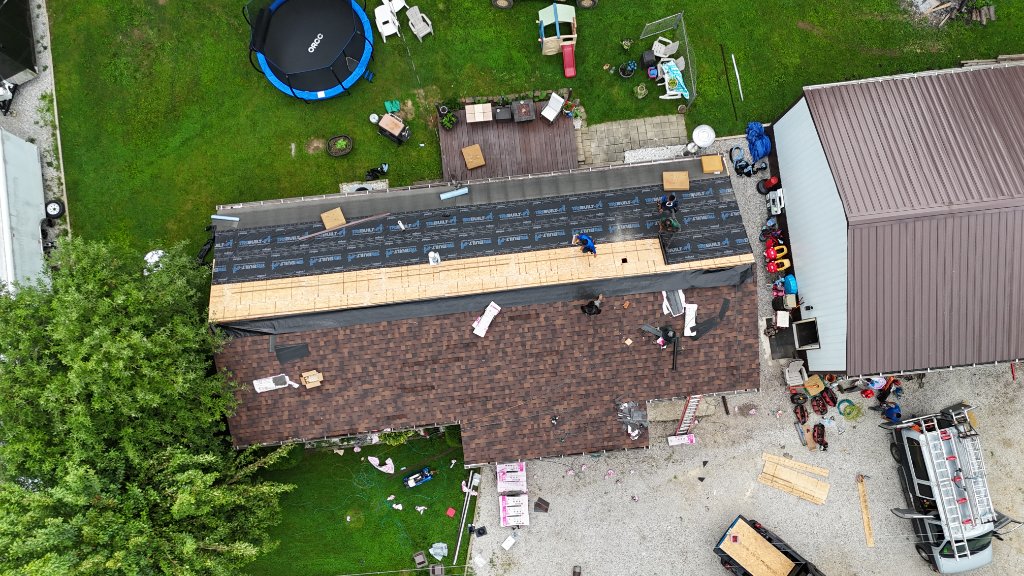 Ridge Underlayment Installed