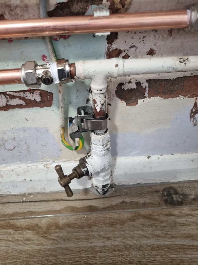 Water Leak — Before — Plumbing project by Curtis and Carder