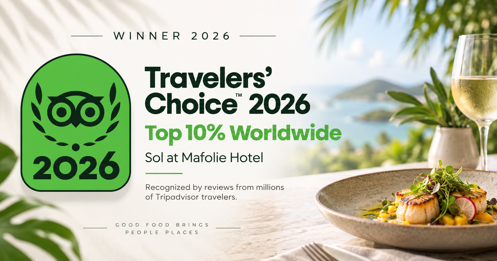 Sol at Mafolie Hotel — Tripadvisor Travelers' Choice 2026 winner, Top 10% Worldwide