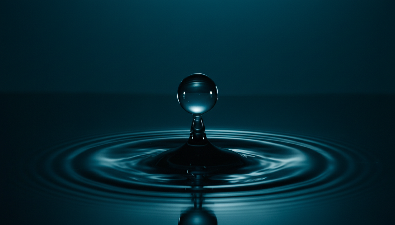 Crystal clear water droplet macro photography