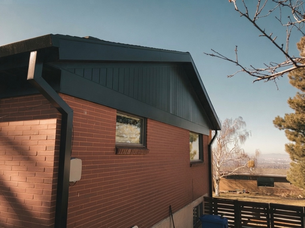 Dark Soffit & Fascia · Brick Home