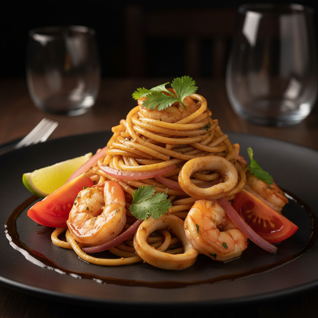 Tallarín Saltado Mariscos