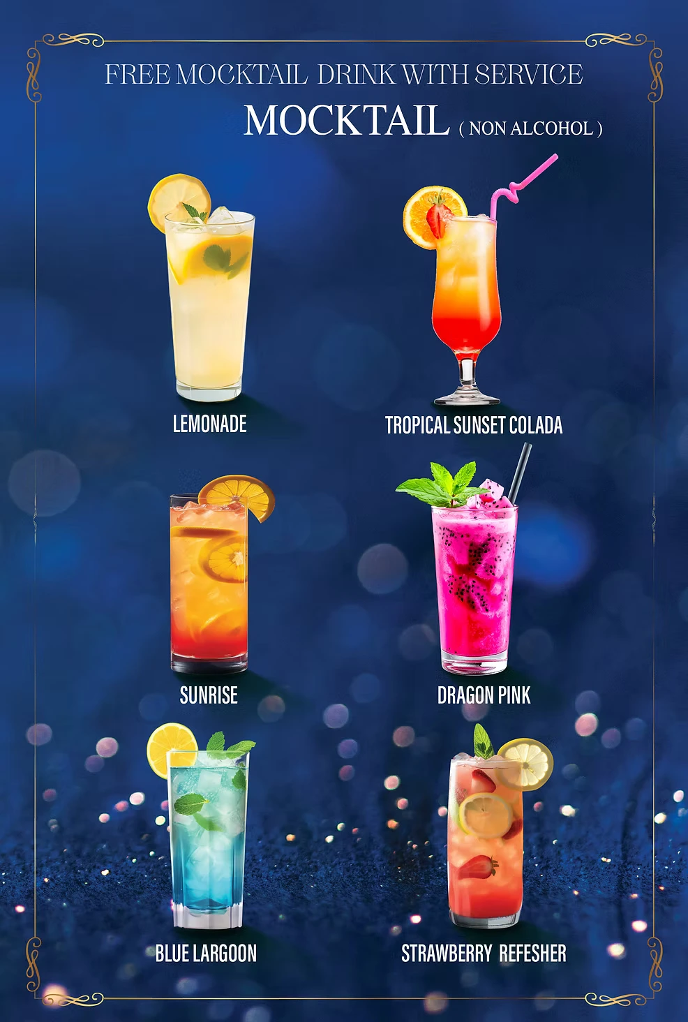Lee Spa Nails free mocktail drink menu
