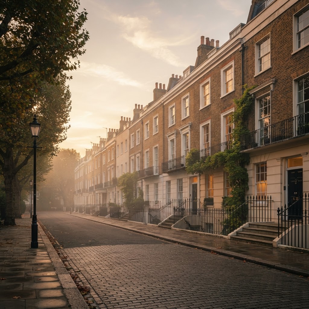 British property portfolio at golden hour