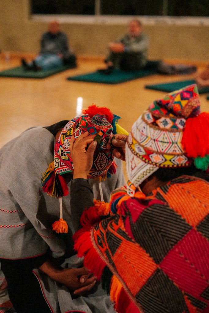 Andean ceremony and blessing during the retreat