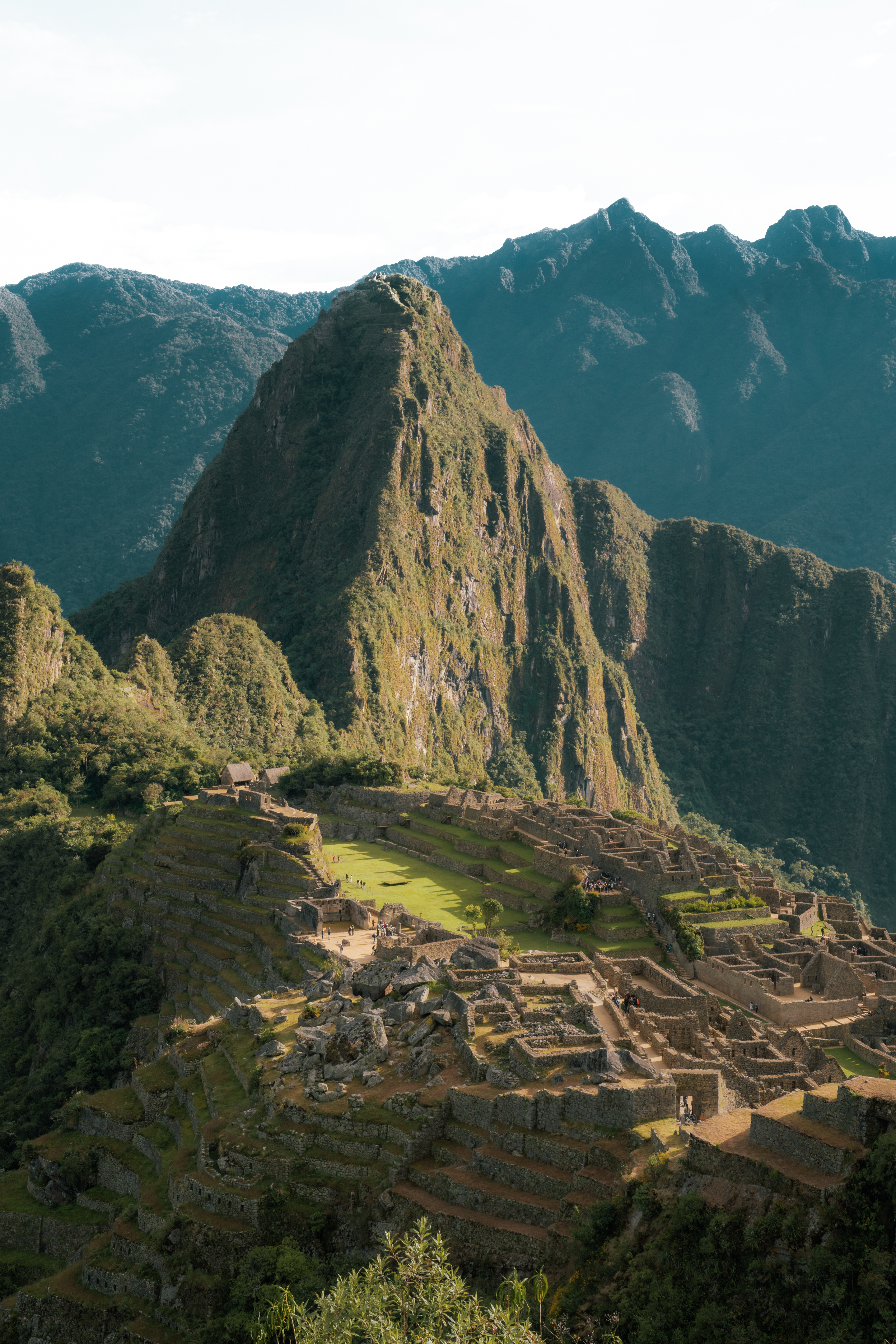 Machu Picchu and the surrounding Andean peaks in the Sacred Valley of Peru