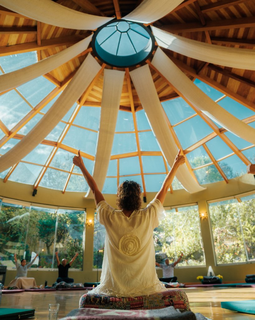 Celebration in the domed yoga shala
