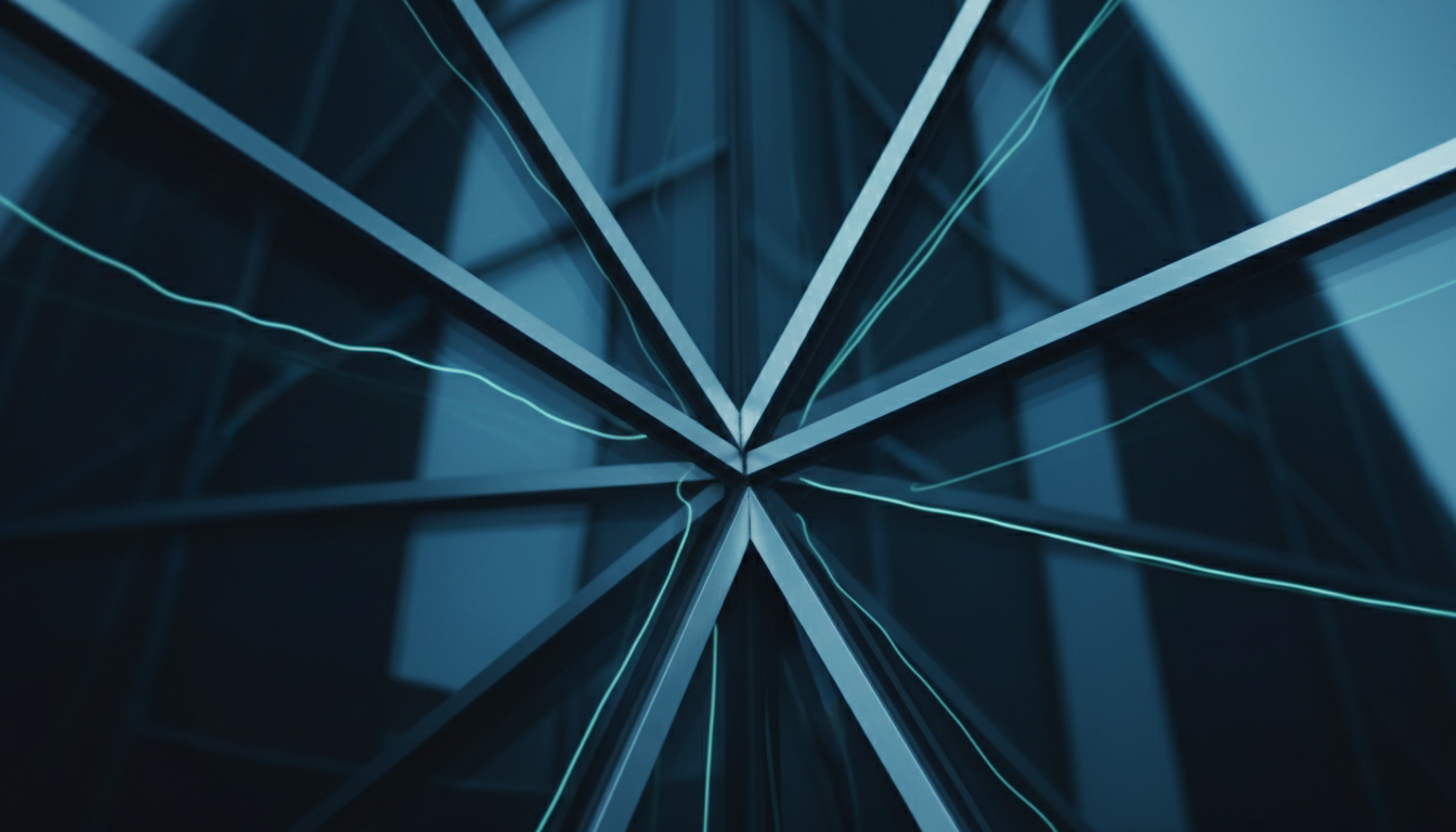 Abstract glass and steel reflections