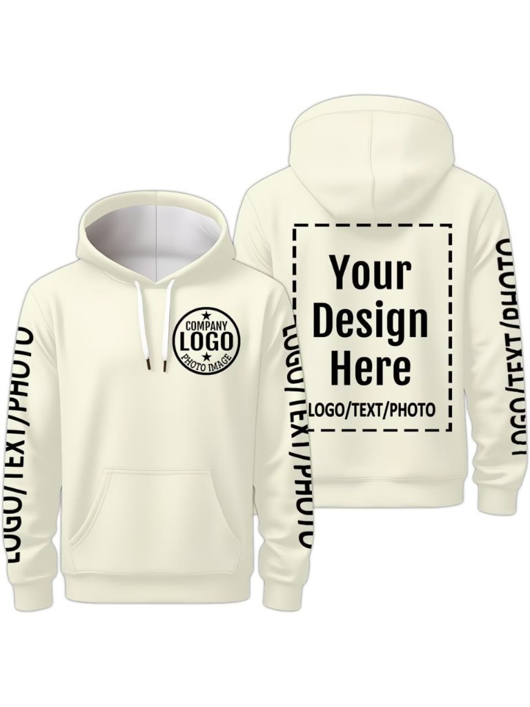 Custom Hoodie — Cream Blank Canvas