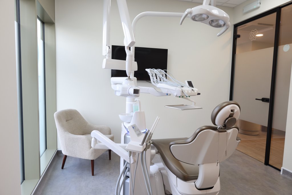 Treatment room with dental chair