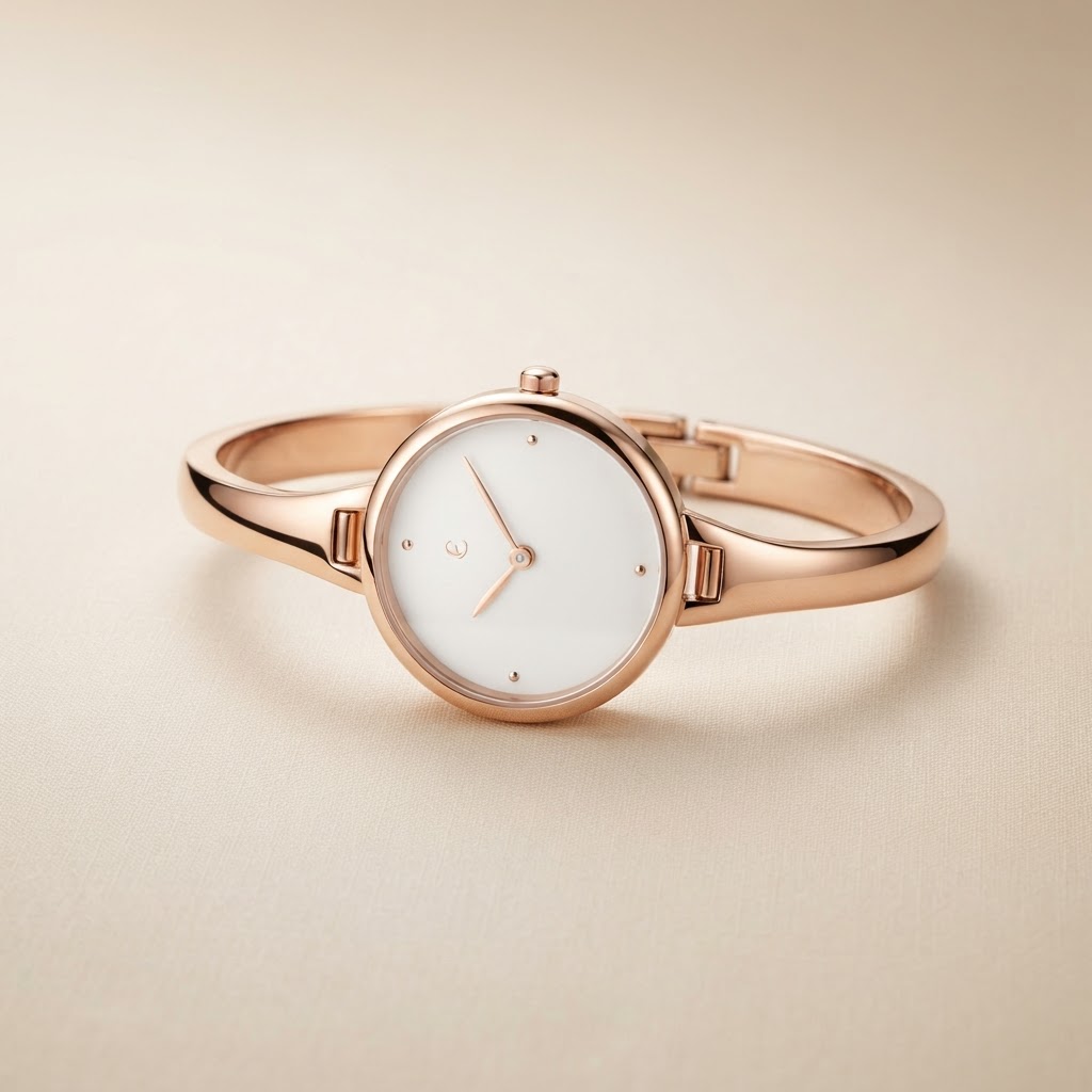 Rose Gold Bangle Watch