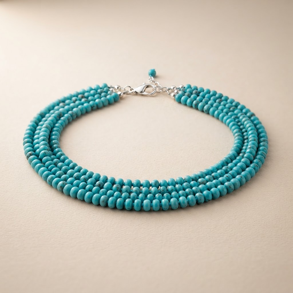 Turquoise Beaded Choker Necklace