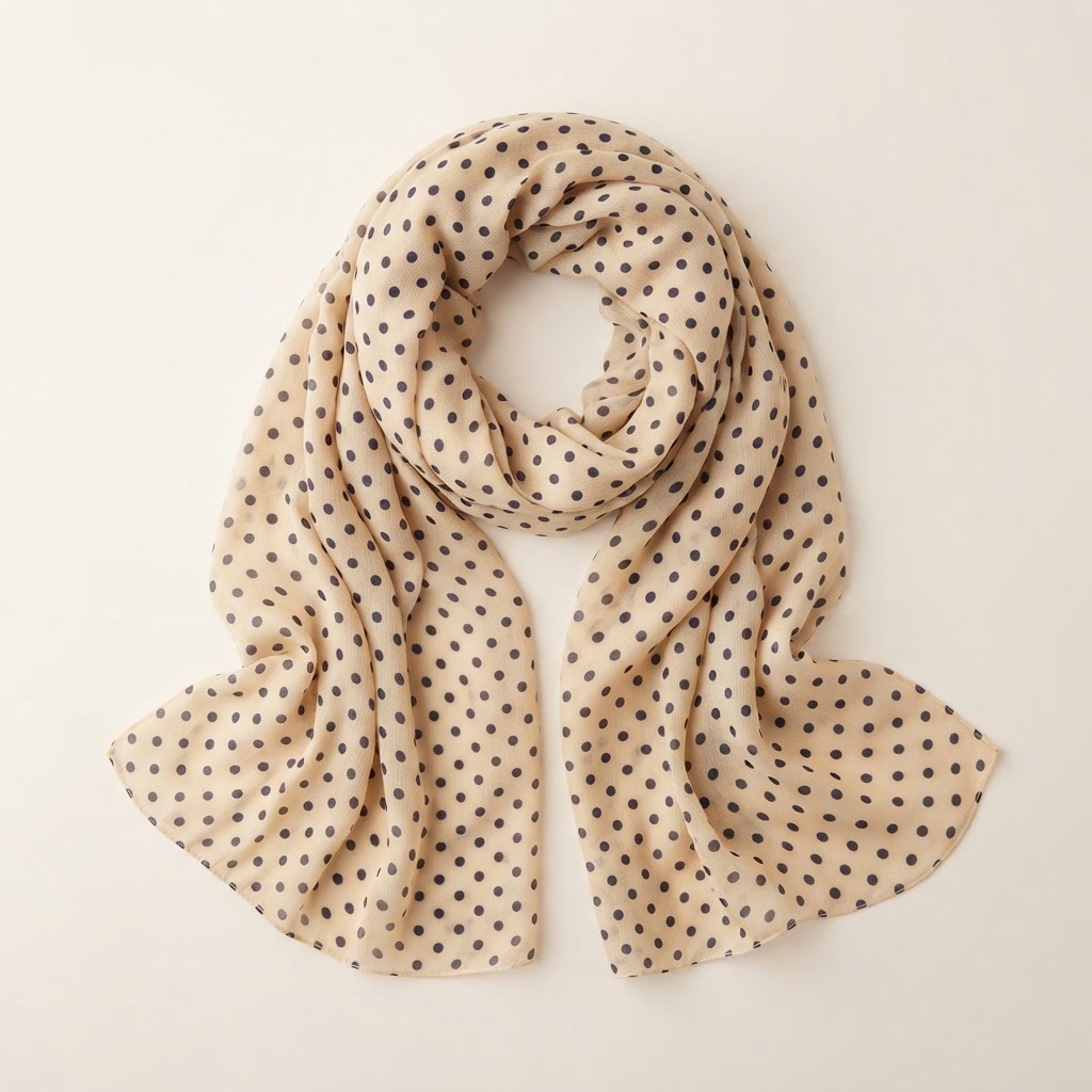 Cream Polka Dot Scarf