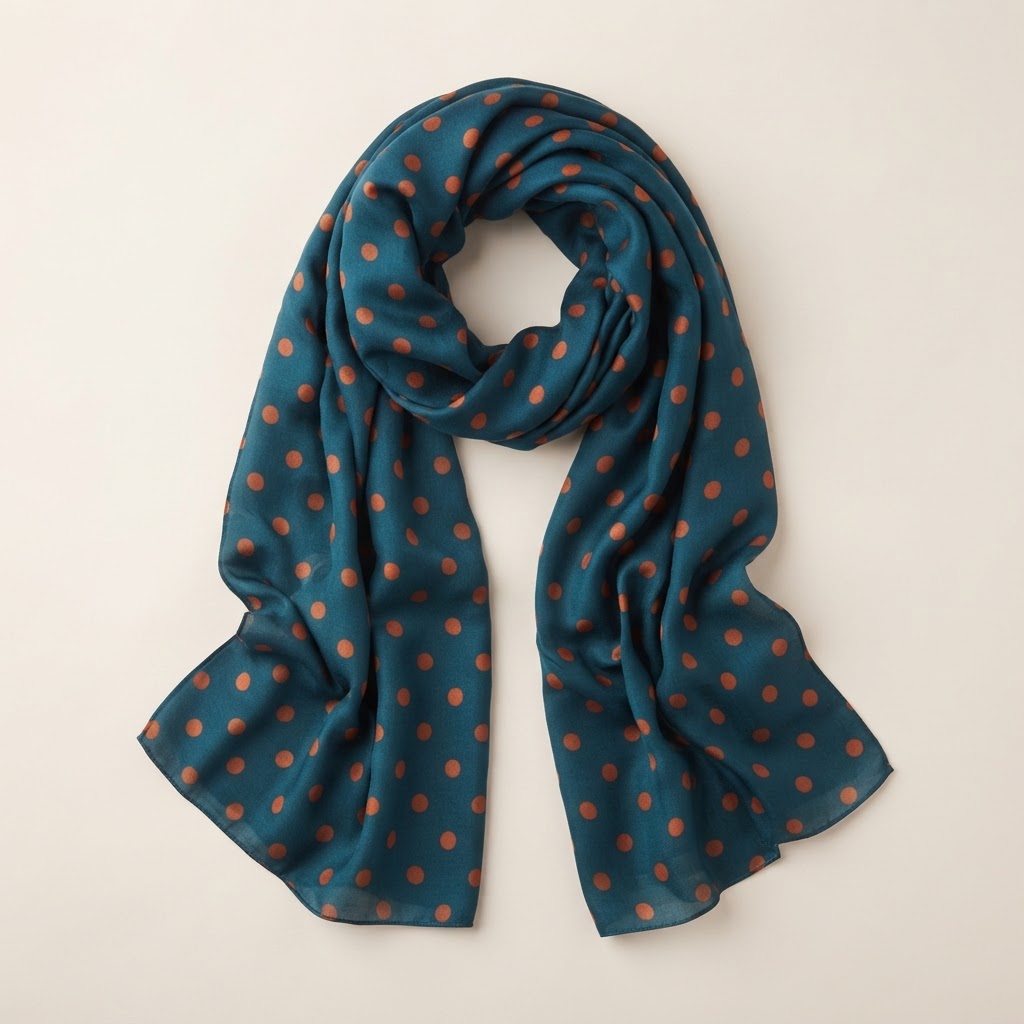 Teal Polka Dot Scarf