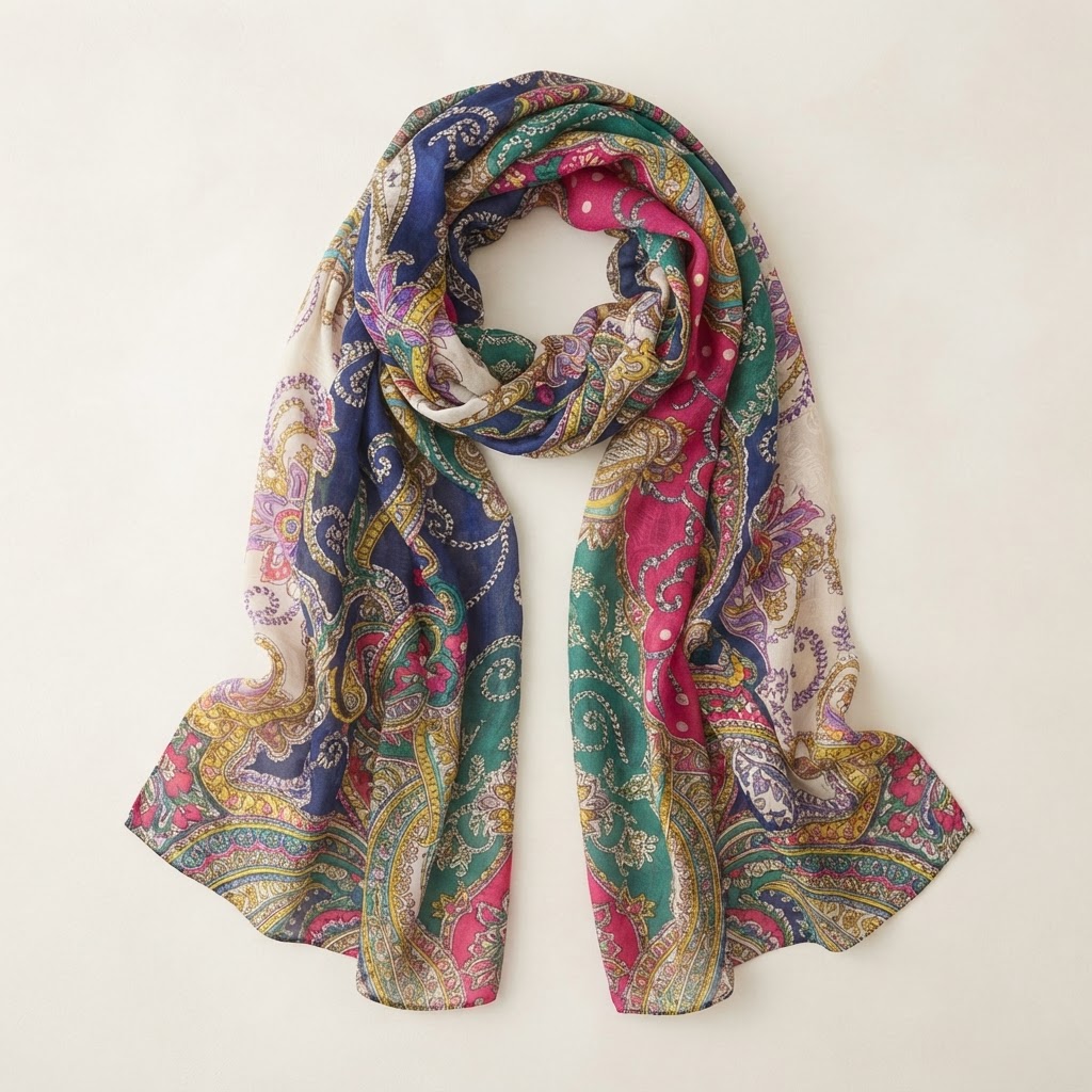 Multicolor Paisley Floral Scarf