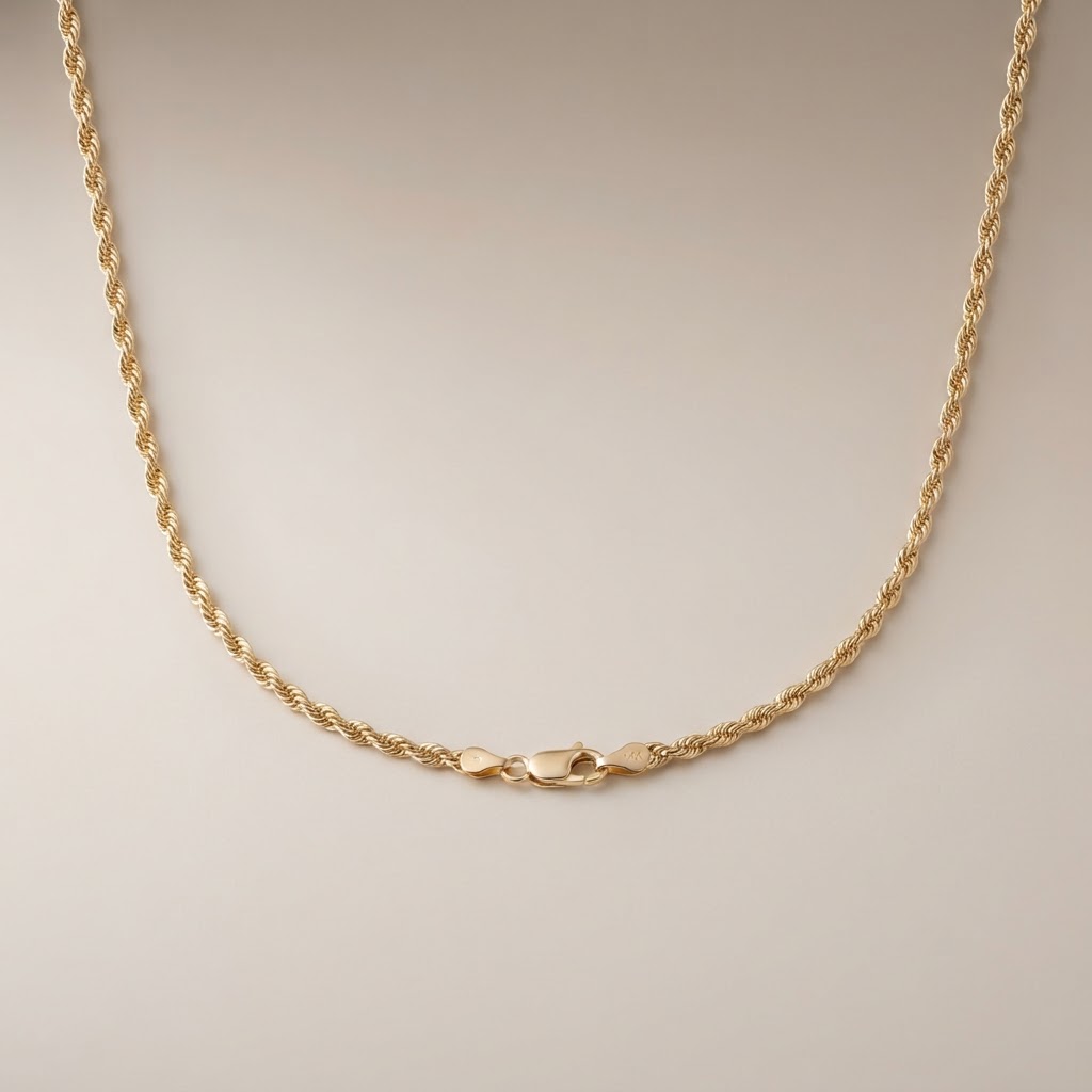 Gold-Tone Twisted Rope Chain Necklace