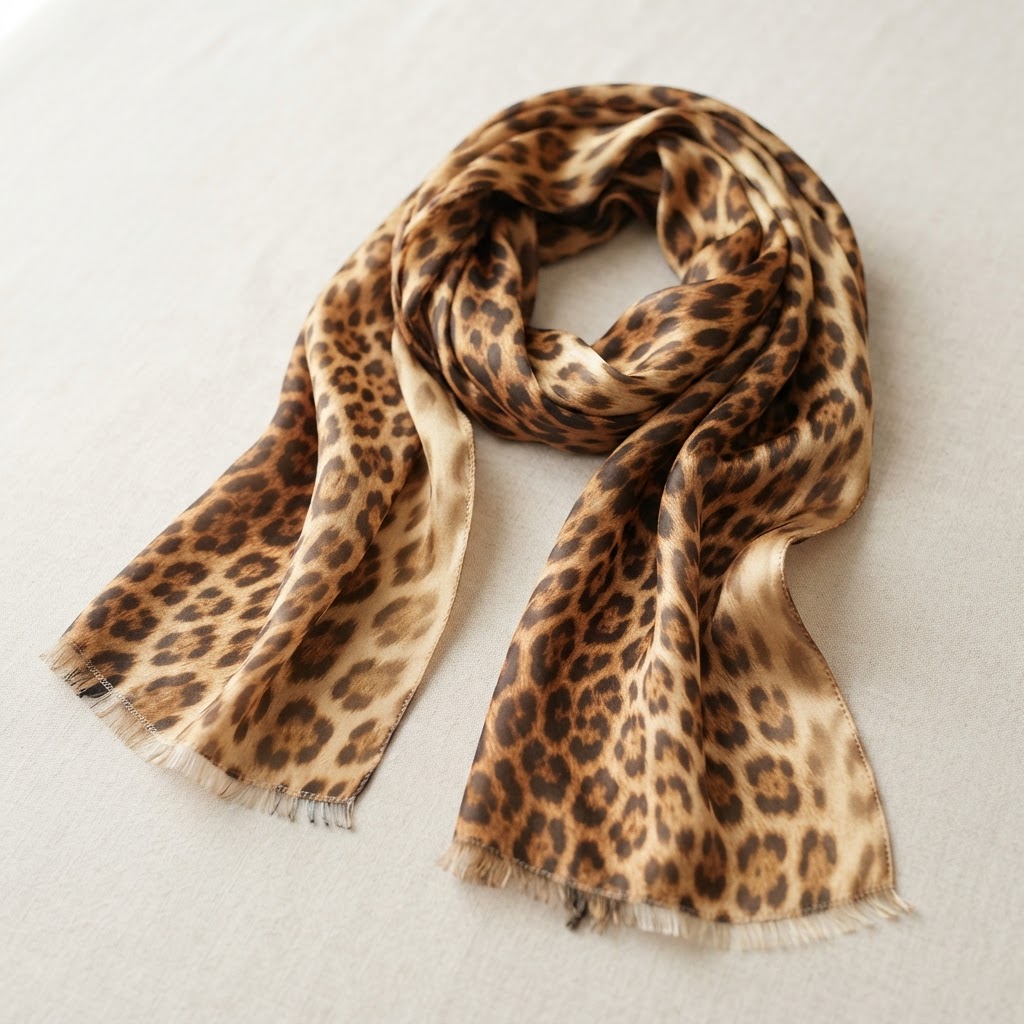 Caramel Leopard Print Scarf