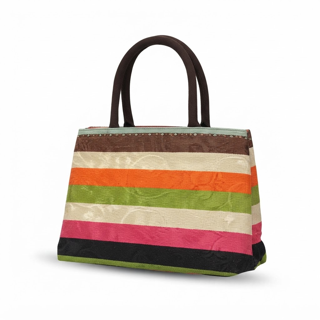 Candy Stripe Canvas Tote