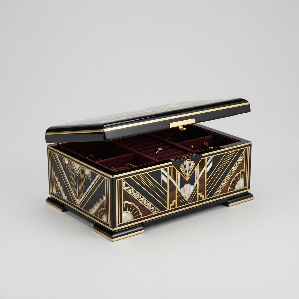 Art Deco Lacquered Jewelry Box