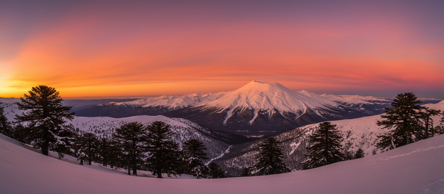 Atardecer volcán Lonquimay