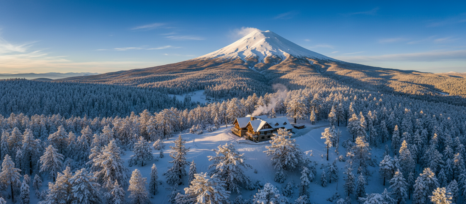Paisaje nevado volcán Lonquimay