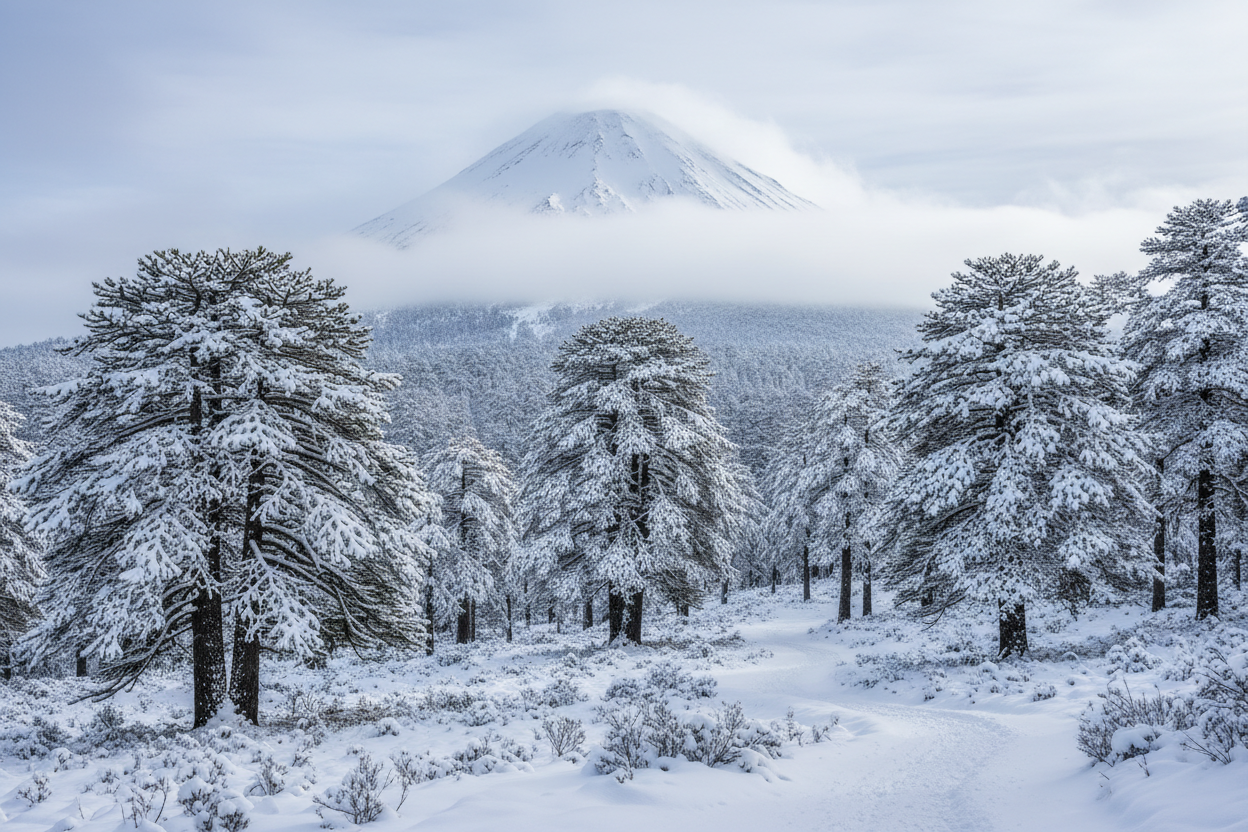 Bosque nativo nevado
