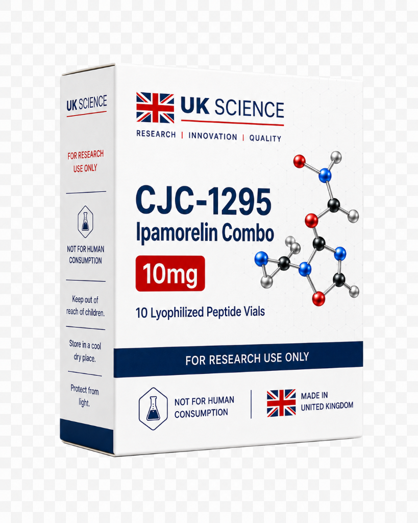 CJC-1295 + Ipamorelin Combo research peptide 10MG — Muscle Mass | >99% HPLC-verified purity | UK Science Israel