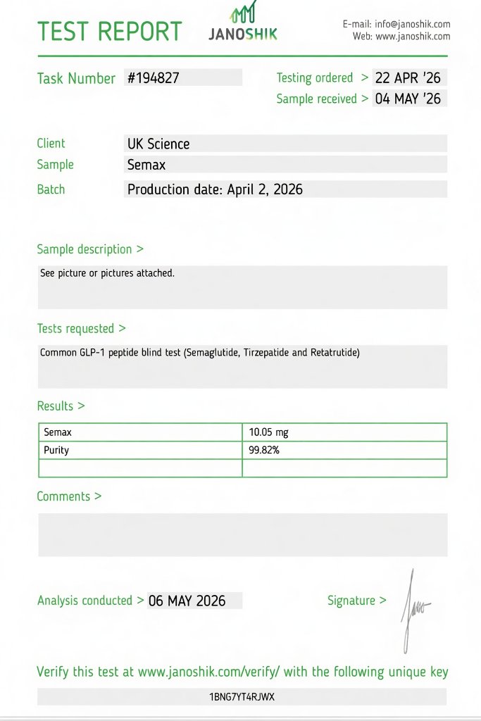 Semax research peptide 10MG — Cognition | >99% HPLC-verified purity | UK Science Israel