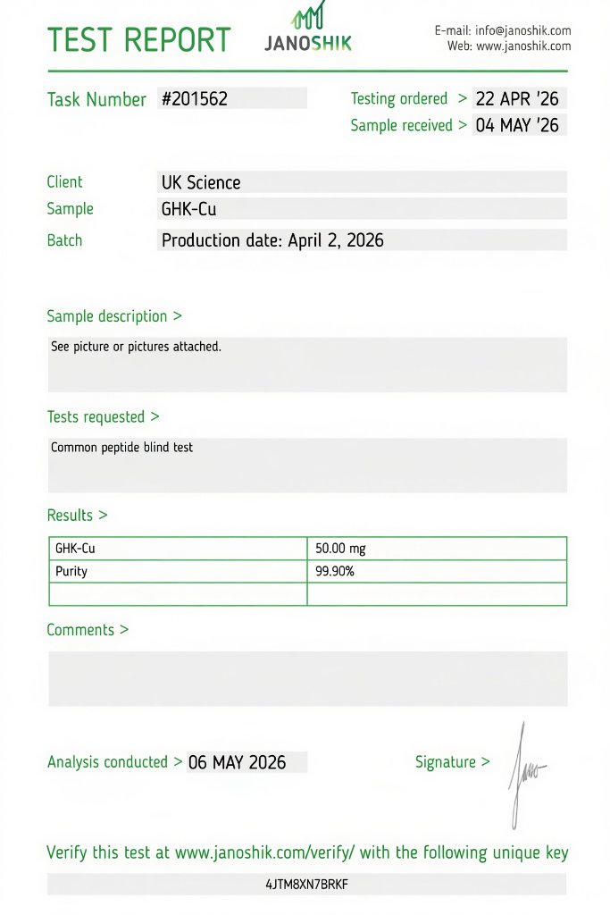 GHK-Cu research peptide 50MG — Anti-Aging & Skin | >99% HPLC-verified purity | UK Science Israel