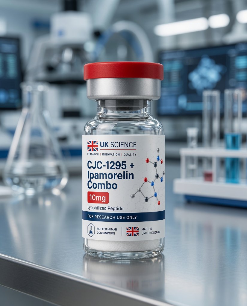 CJC-1295 + Ipamorelin Combo research peptide 10MG — Muscle Mass | >99% HPLC-verified purity | UK Science Israel