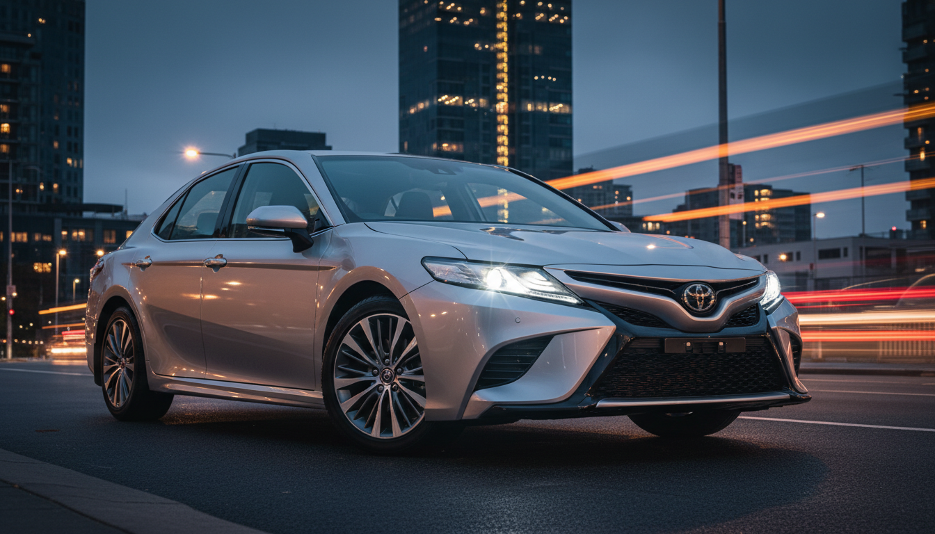 Toyota Camry in Melbourne at dusk
