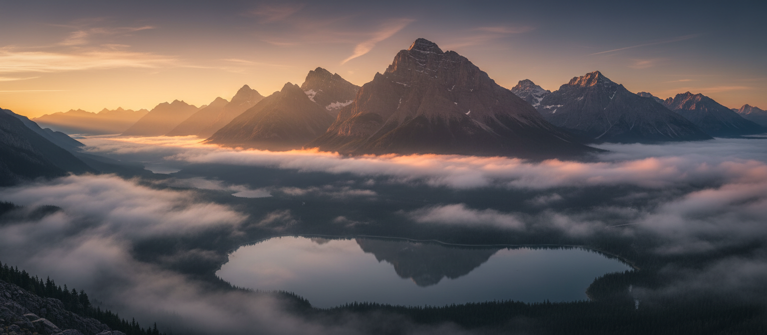 Sunrise over mountain range