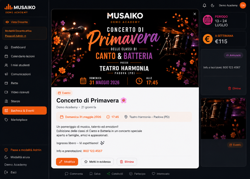 MUSAIKO Bacheca & Eventi — Concerto di Primavera