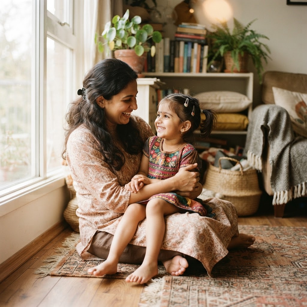 Indian parent and child