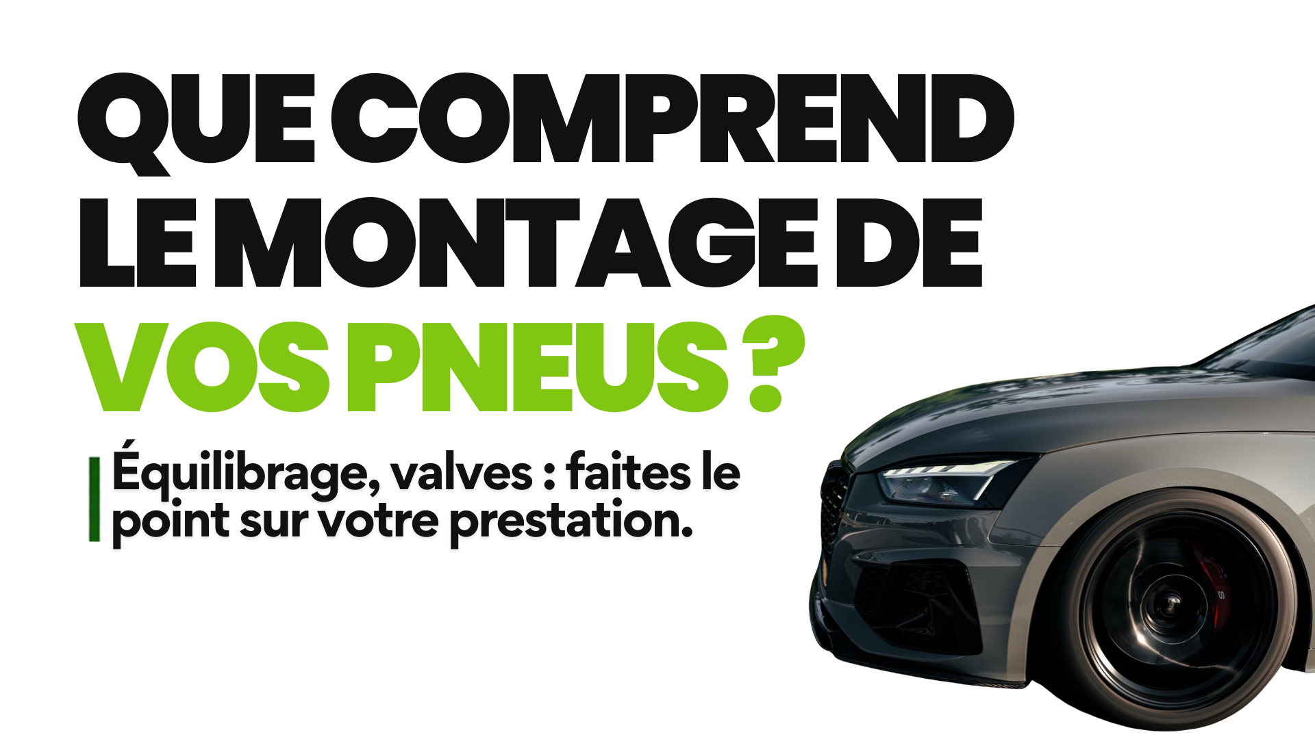 Roue avant d’une voiture gris métallisé avec jante aluminium et pneu monté, vue rapprochée sur fond blanc