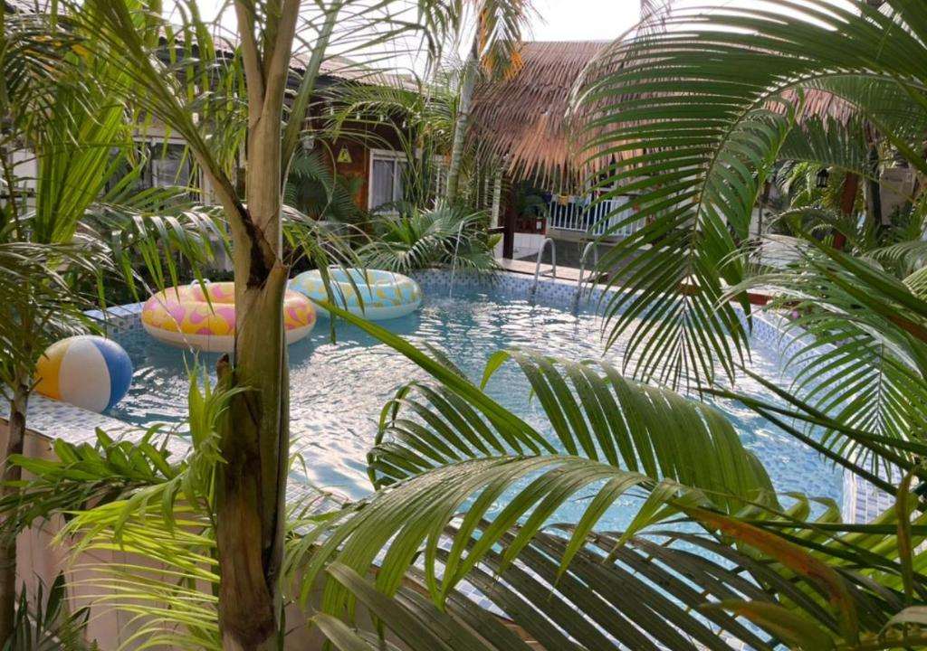Swimming pool with cabana
