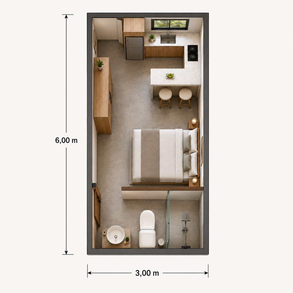 Conheça nossos modelos de casas modulares de 18 m², 36 m² e 54 m²