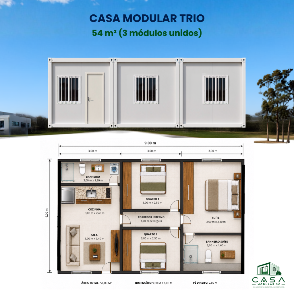 Casa Modular SC lança novos modelos de 36 m² e 54 m² com entrega em apenas 3 dias em Santa Catarina